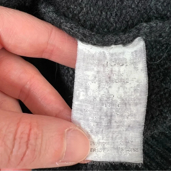 VINCE WOOL YAK YAK PULLOVER Sweater Cable Knit BLACK GREY Size S - Picture 7 of 7